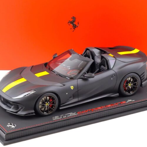 1:18 BBR Ferrari 812 Competizione A matt black/ yellow stripe - Limited 24 pcs.