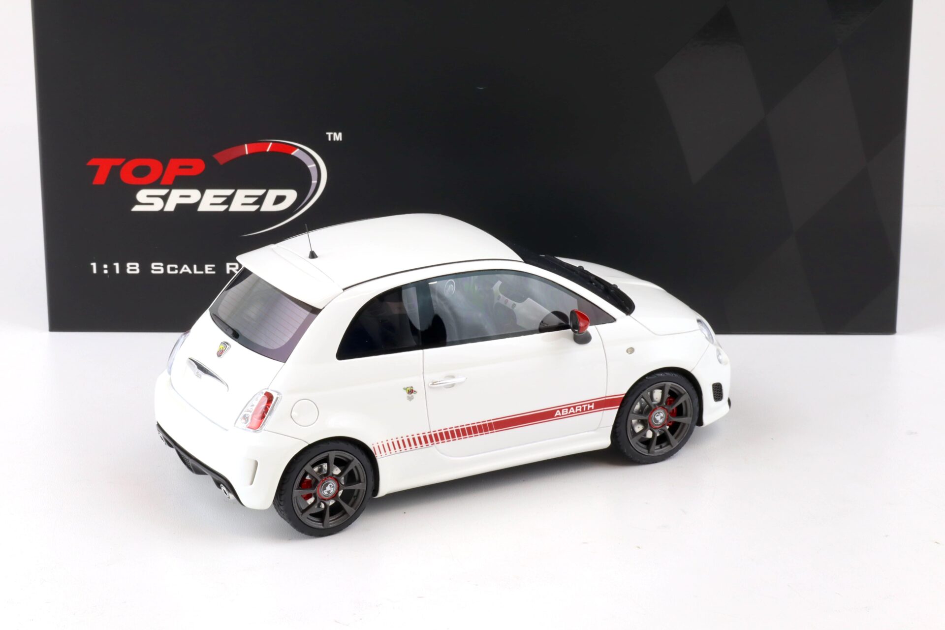 1:18 Top Speed Abarth 595 Gara white/ red TS0397