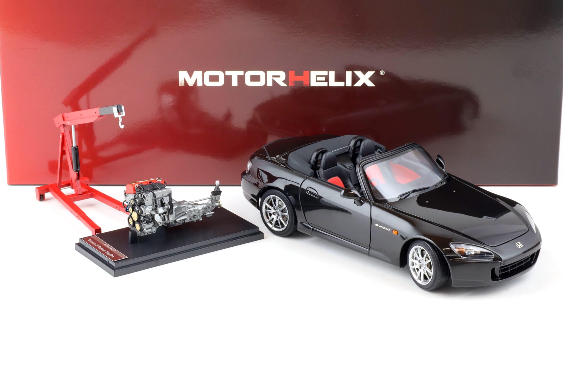 1:18 Motorhelix Honda S2000 (AP2) Berlina black + engine Diecast Limited 599 pcs.
