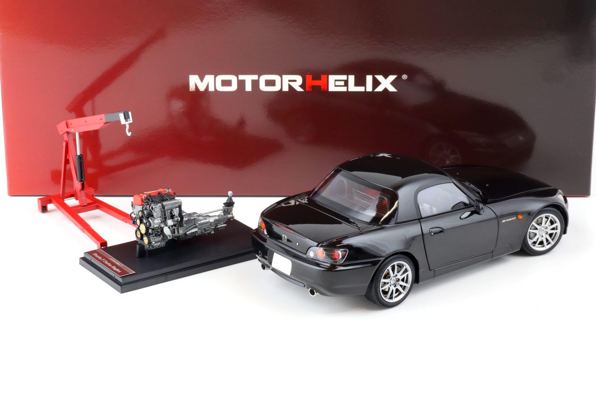 1:18 Motorhelix Honda S2000 (AP2) Berlina black + engine Diecast Limited 599 pcs.