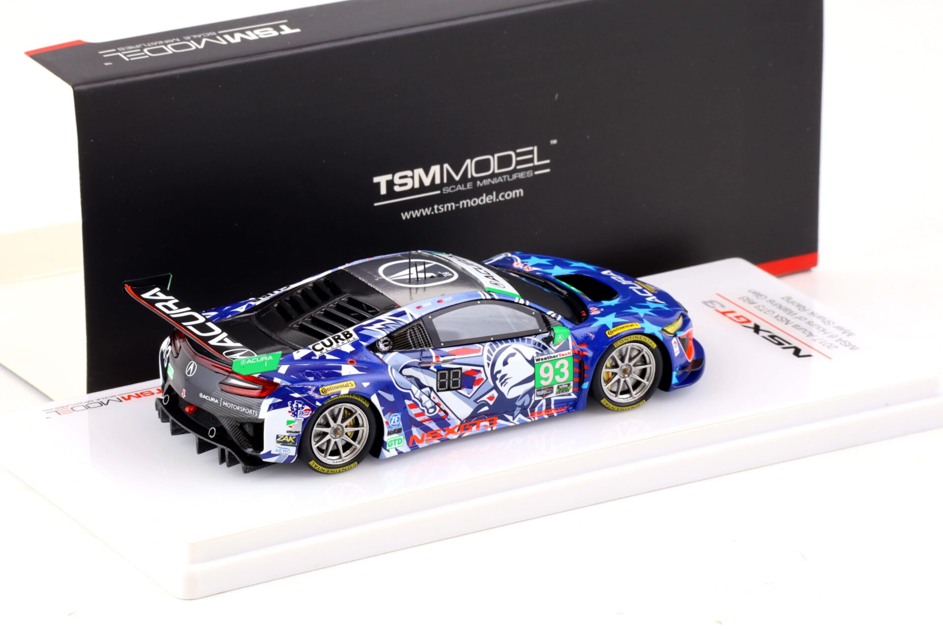 1:43 TSM Model 2017 Acura NSX GT3 #93 IMSA 6h Watkins Glen Statue of Liberty TSM430385
