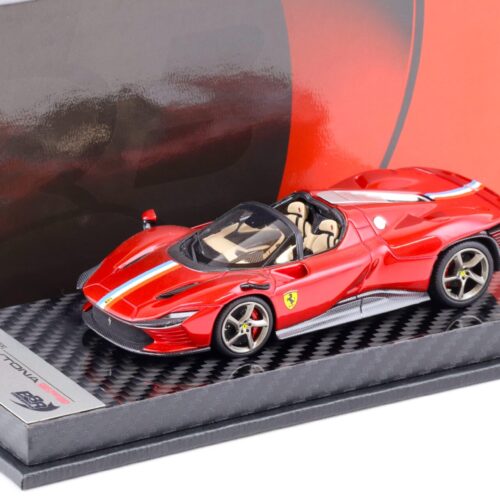 1:43 BBR Ferrari SP3 Daytona Serie Icona Rosso Fuoco Gloss/ French stripe CARBON BASE - Limited 37 pcs.