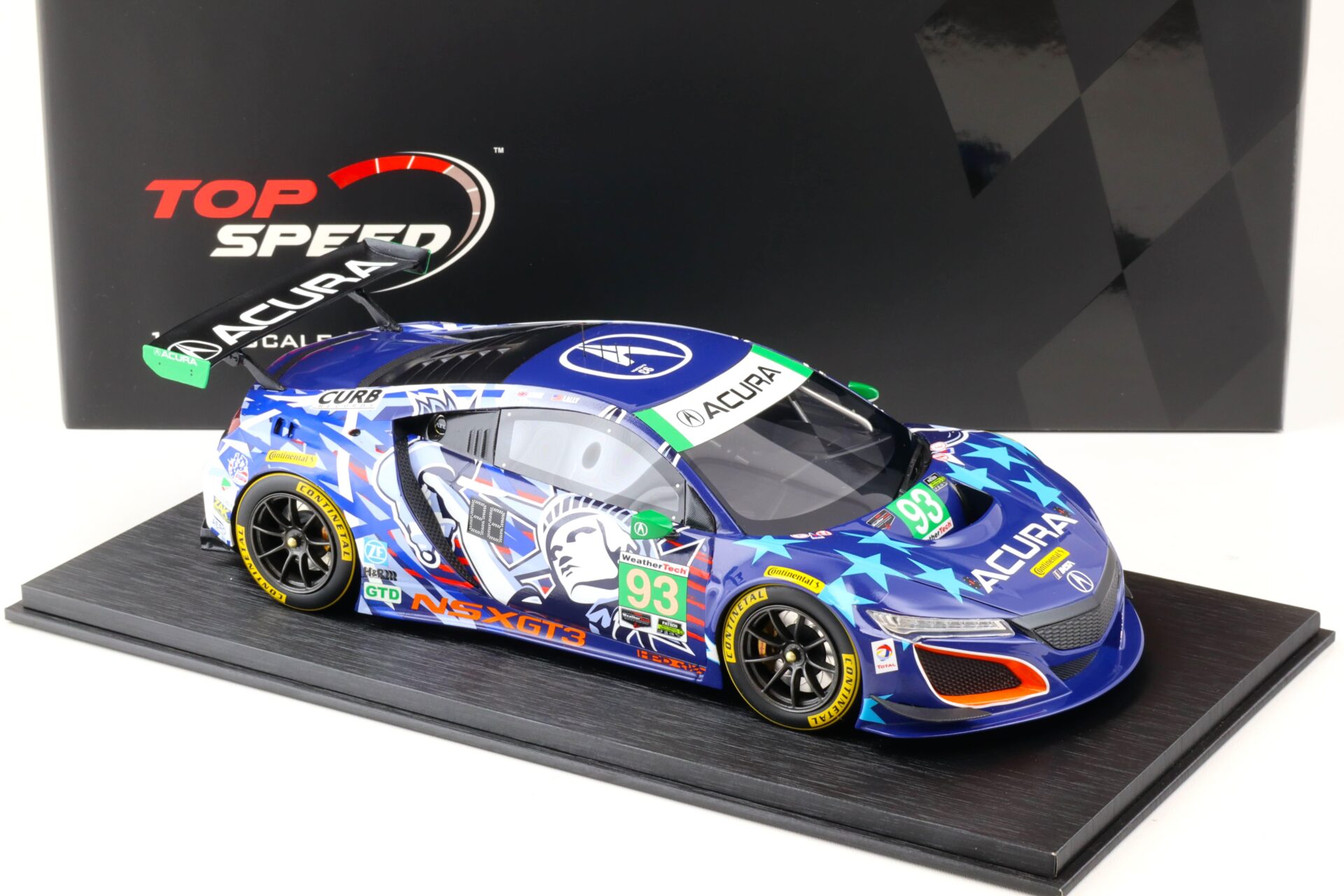1:18 Top Speed Acura NSX GT3 #93 IMSA Champion 2017 Statue of Liberty TS0271