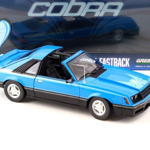 1:18 Greenlight 1981 Ford Mustang Cobra Fastback T-Top medium blue