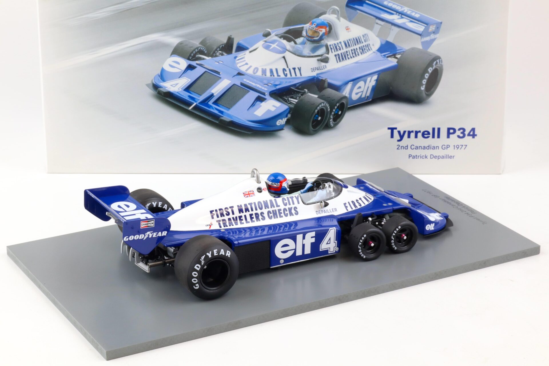 1:18 Spark Tyrrell P34 Depailler 2nd Canadian GP 1977 #4 blue/ white