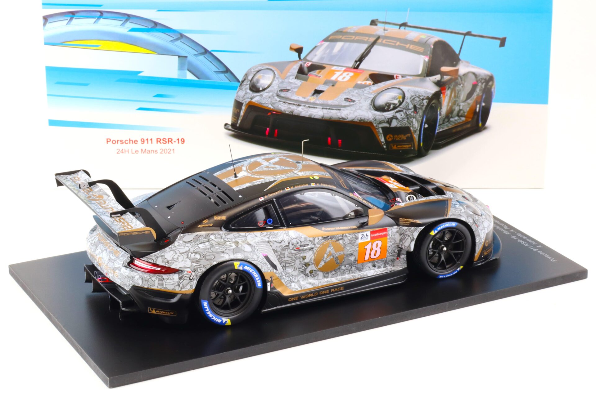 1:18 Spark Porsche 911 RSR-19 #18 Le Mans 24h 2021 Haryanto/ Seefried/ Picariello