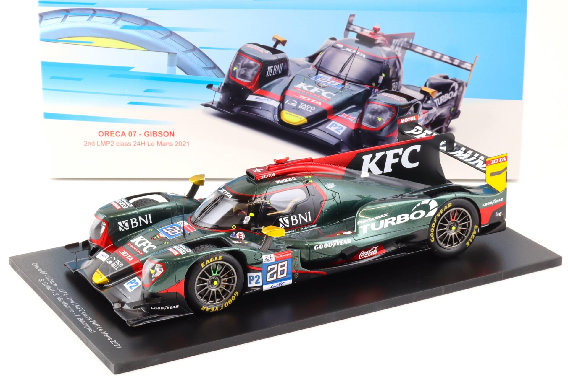 1:18 Spark Oreca 07 Gibson #28 Le Mans 24h 2021 - 2nd LMP2 Class Gelael/Vandoorne/Blomqvist