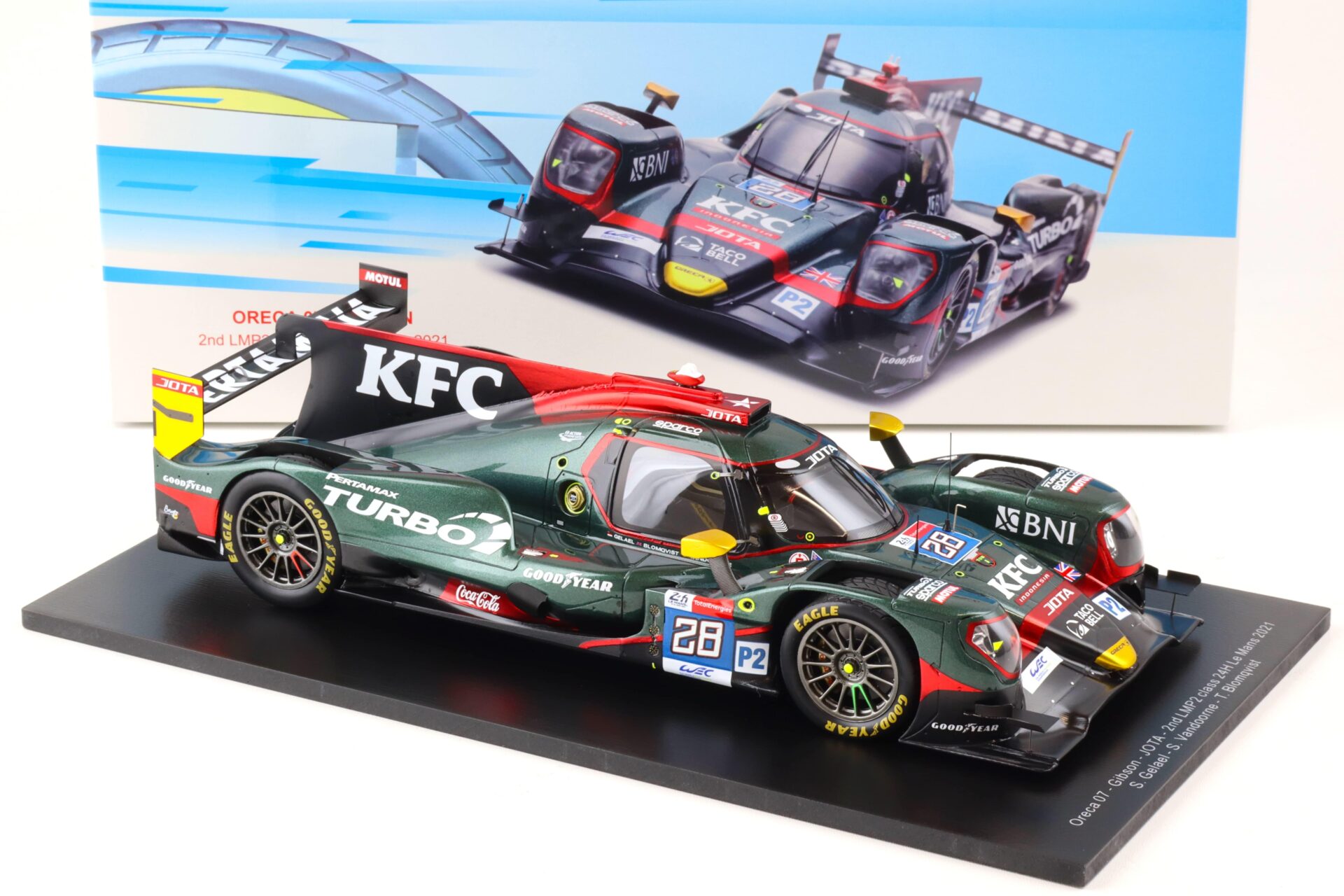 1:18 Spark Oreca 07 Gibson #28 Le Mans 24h 2021 - 2nd LMP2 Class Gelael/Vandoorne/Blomqvist