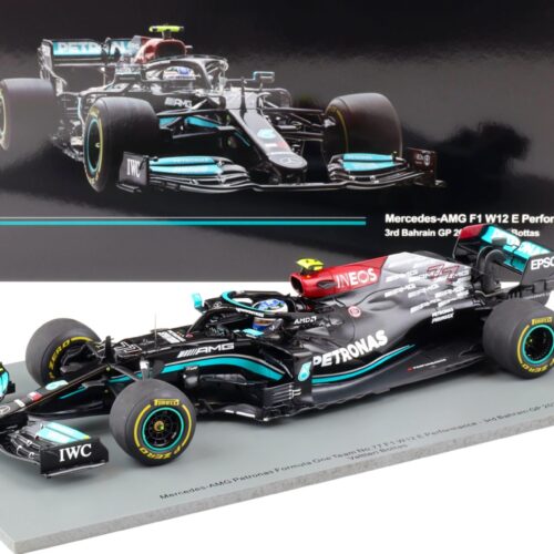 1:18 Spark Mercedes AMG F1 W12 E Performance #77 Bottas 3rd Bahrain GP 2021