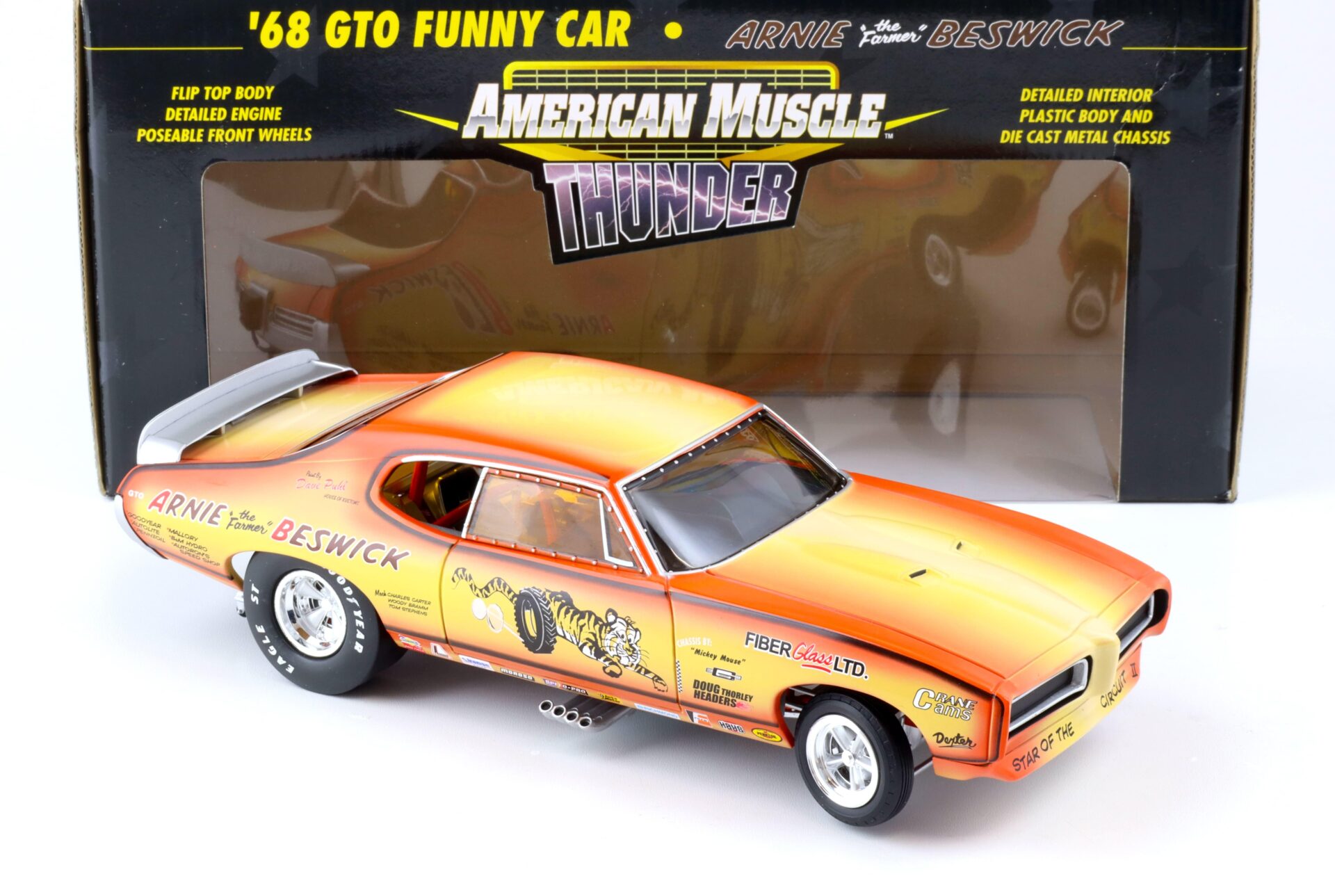 1:18 ERTL 1968 Pontiac GTO Funny Car Arnie Beswick the Farmer orange/ yellow