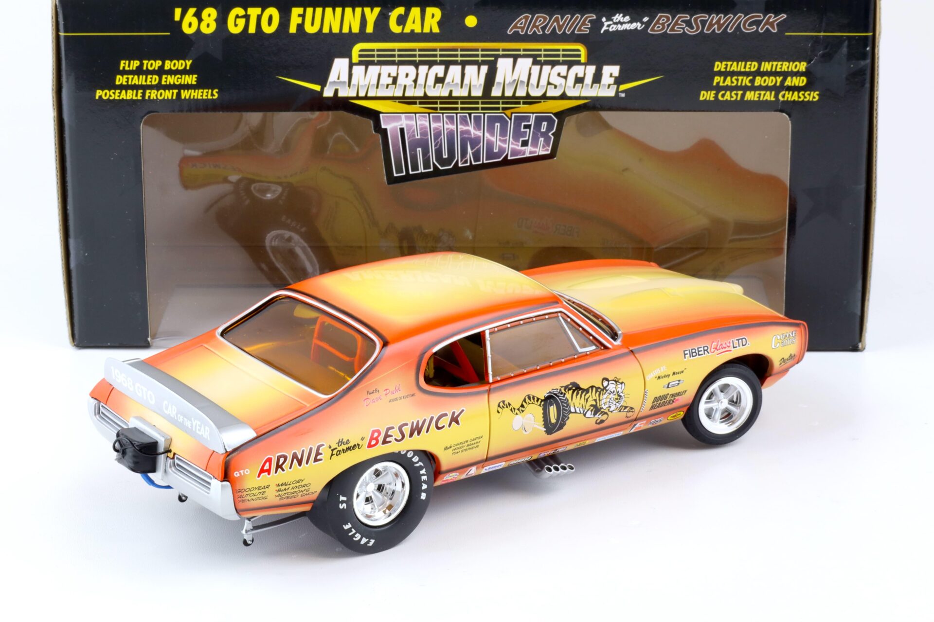 1:18 ERTL 1968 Pontiac GTO Funny Car Arnie Beswick the Farmer orange/ yellow