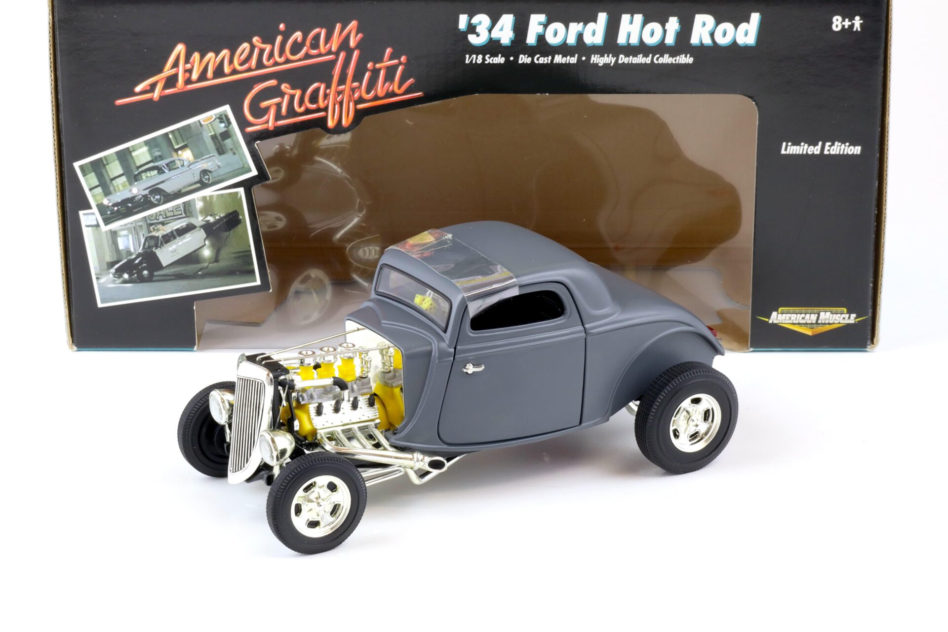 1:18 ERTL 1934 Ford Hot Rod American Graffiti matt grey