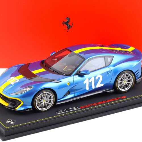 1:18 BBR Ferrari 812 Competizione French Racing blue Tailor Made with Showcase - Limited 112 pcs.