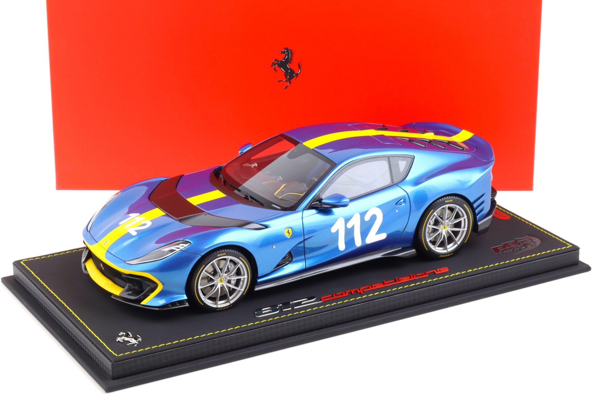 1:18 BBR Ferrari 812 Competizione French Racing blue Tailor Made with Showcase - Limited 112 pcs.