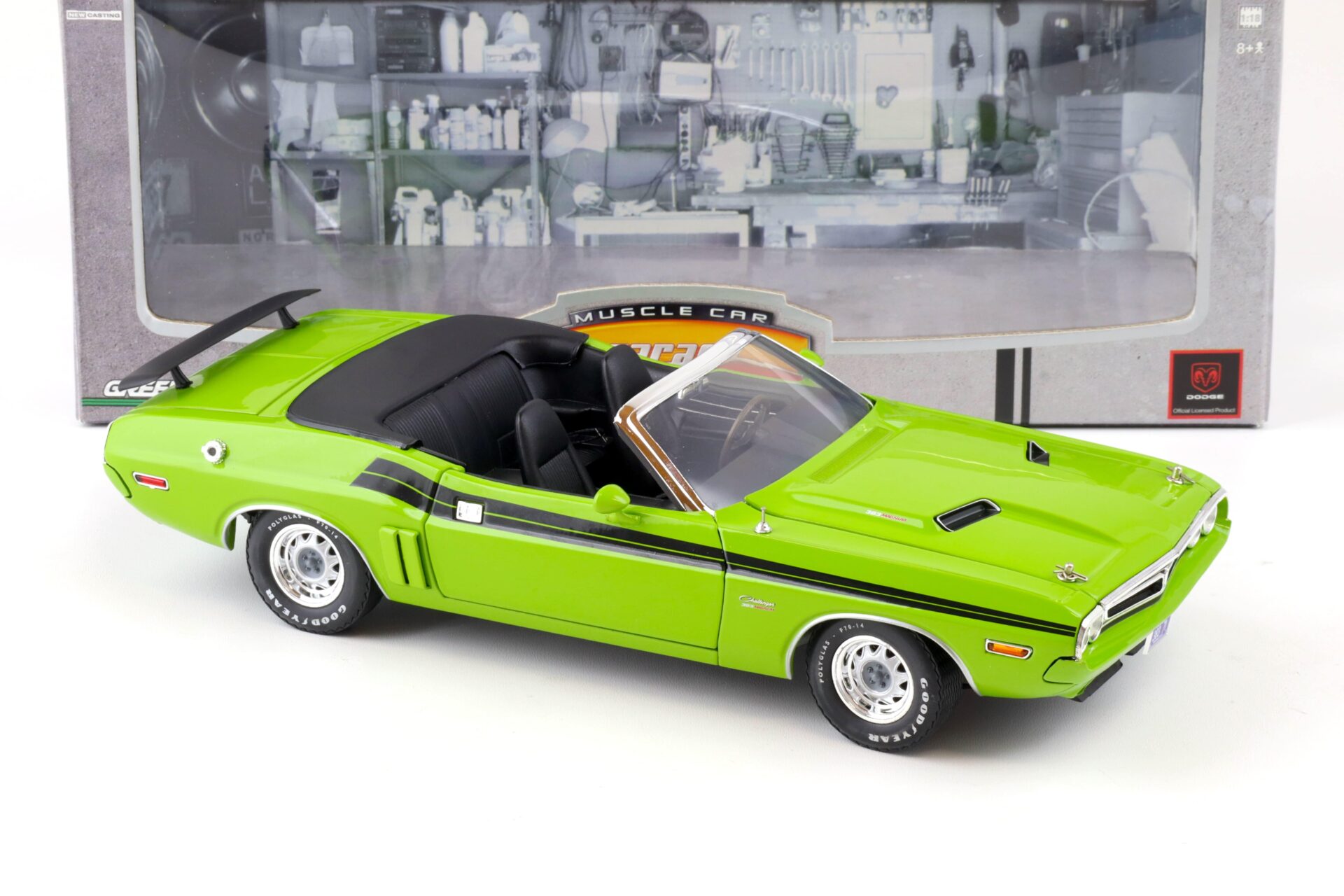 1:18 Greenlight 1971 Dodge Challenger Convertible green Muscle Car Garage