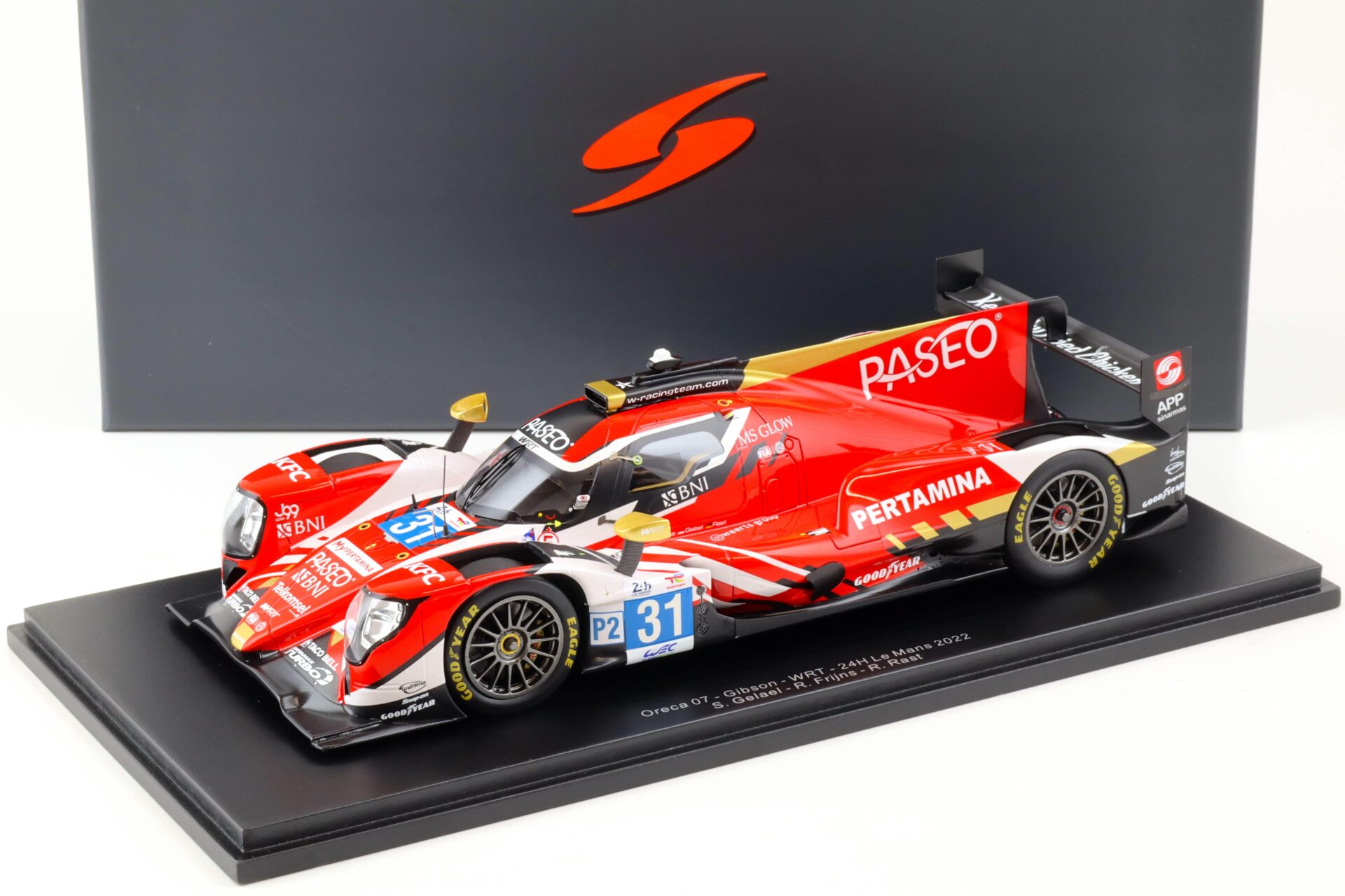 1:18 Spark Oreca 07 Gibson WRT 24h Le Mans 2022 #31 Gelael/Frijns/Rast