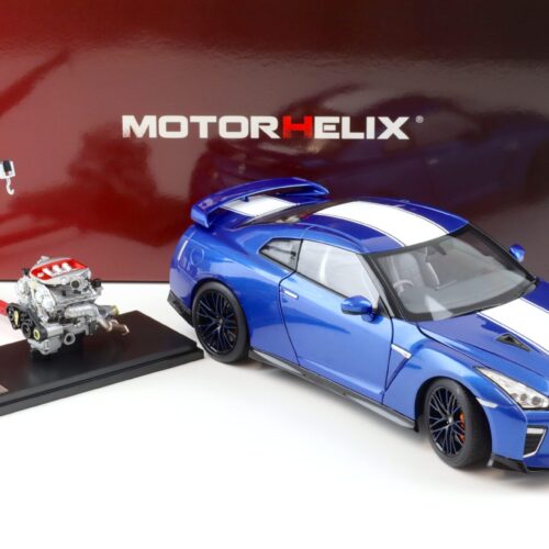 1:18 Motorhelix Nissan GT-R (R35) 50th Anniversary Wangan blue + engine Diecast M83503