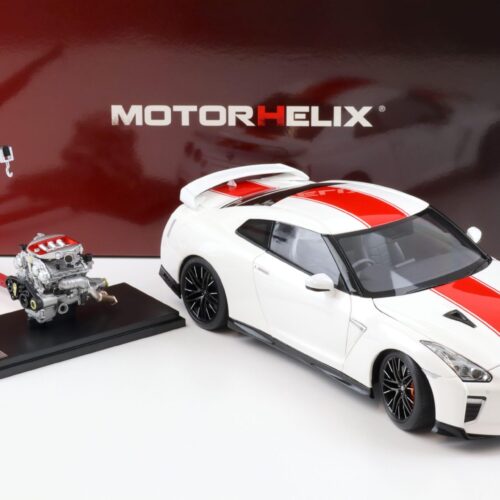 1:18 Motorhelix Nissan GT-R (R35) 50th Anniversary Brilliant white pearl + engine Diecast M83501