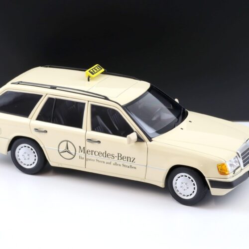 1:18 Norev Mercedes 300 D T-Modell Estate S124 E-Class TAXI ivory DEALER VERSION