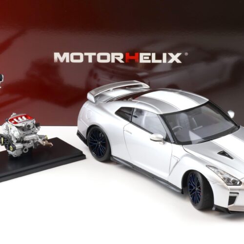 1:18 Motorhelix Nissan GT-R (R35) 50th Anniversary Ultimate metal silver + engine Diecast M83502