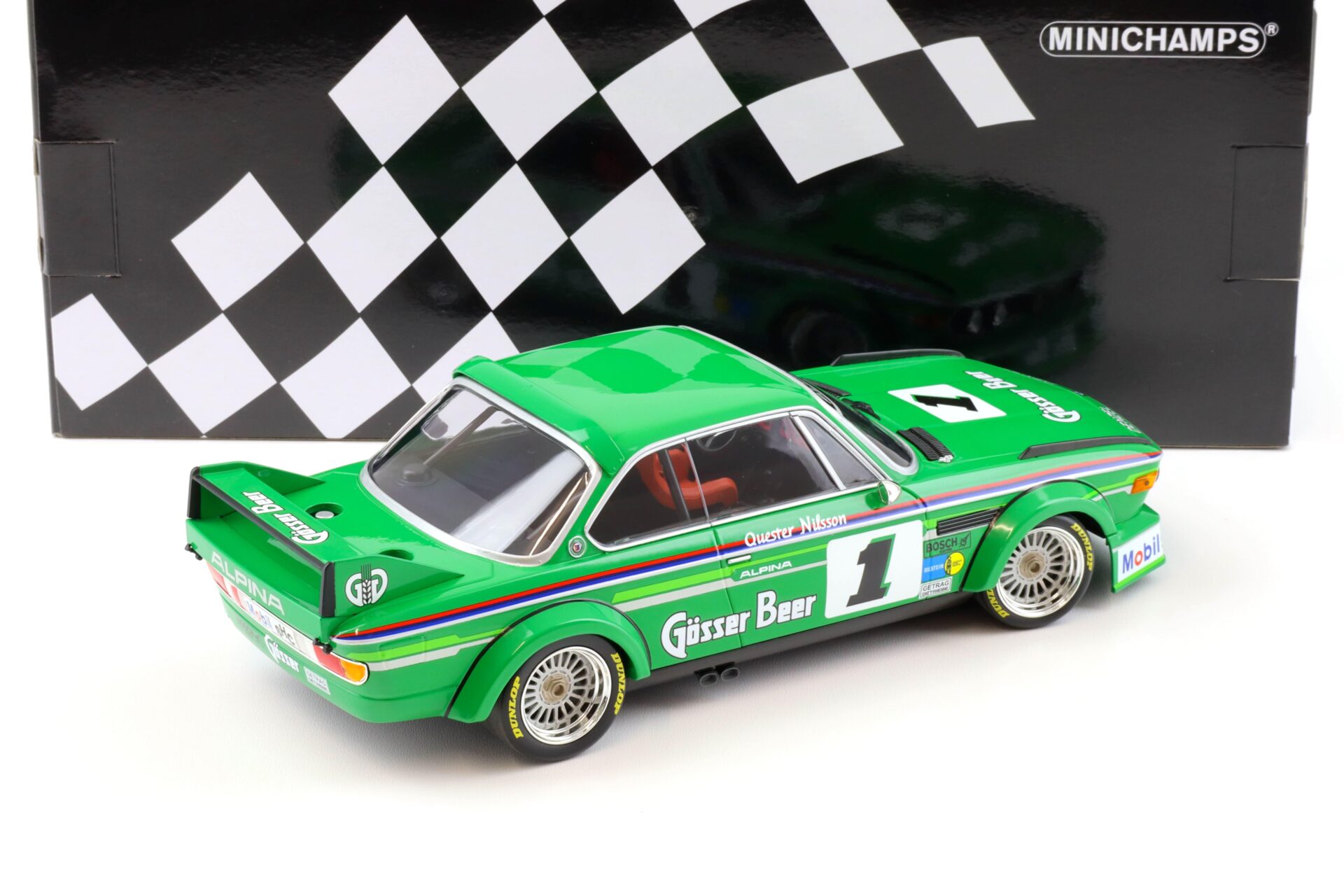1:18 Minichamps BMW 3.0 CSL Alpina #1 Gösser Winners GP Nürburgring 1977 Nilsson/ Quester