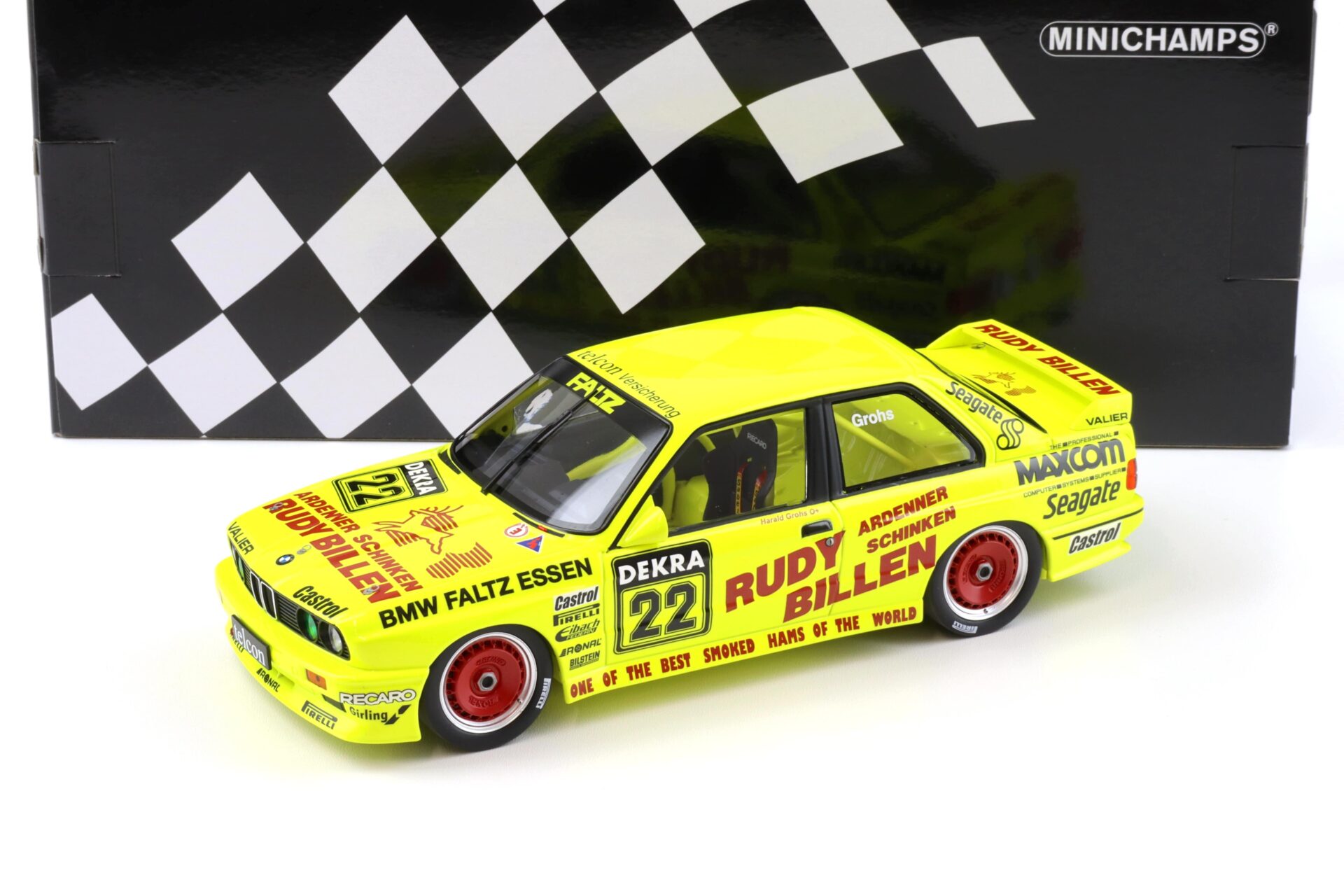 1:18 Minichamps BMW M3 E30 DTM 1989 Valier Motorsport H.Grohs #22 Rudy Billen