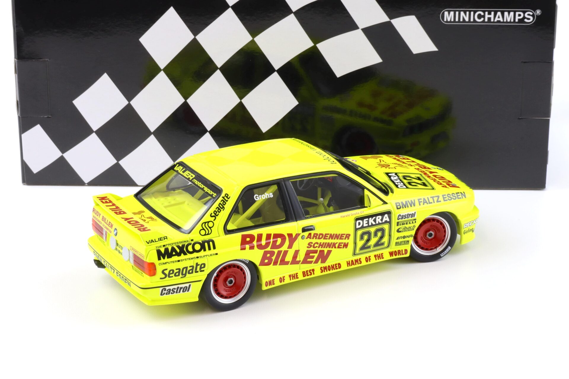 1:18 Minichamps BMW M3 E30 DTM 1989 Valier Motorsport H.Grohs #22 Rudy Billen
