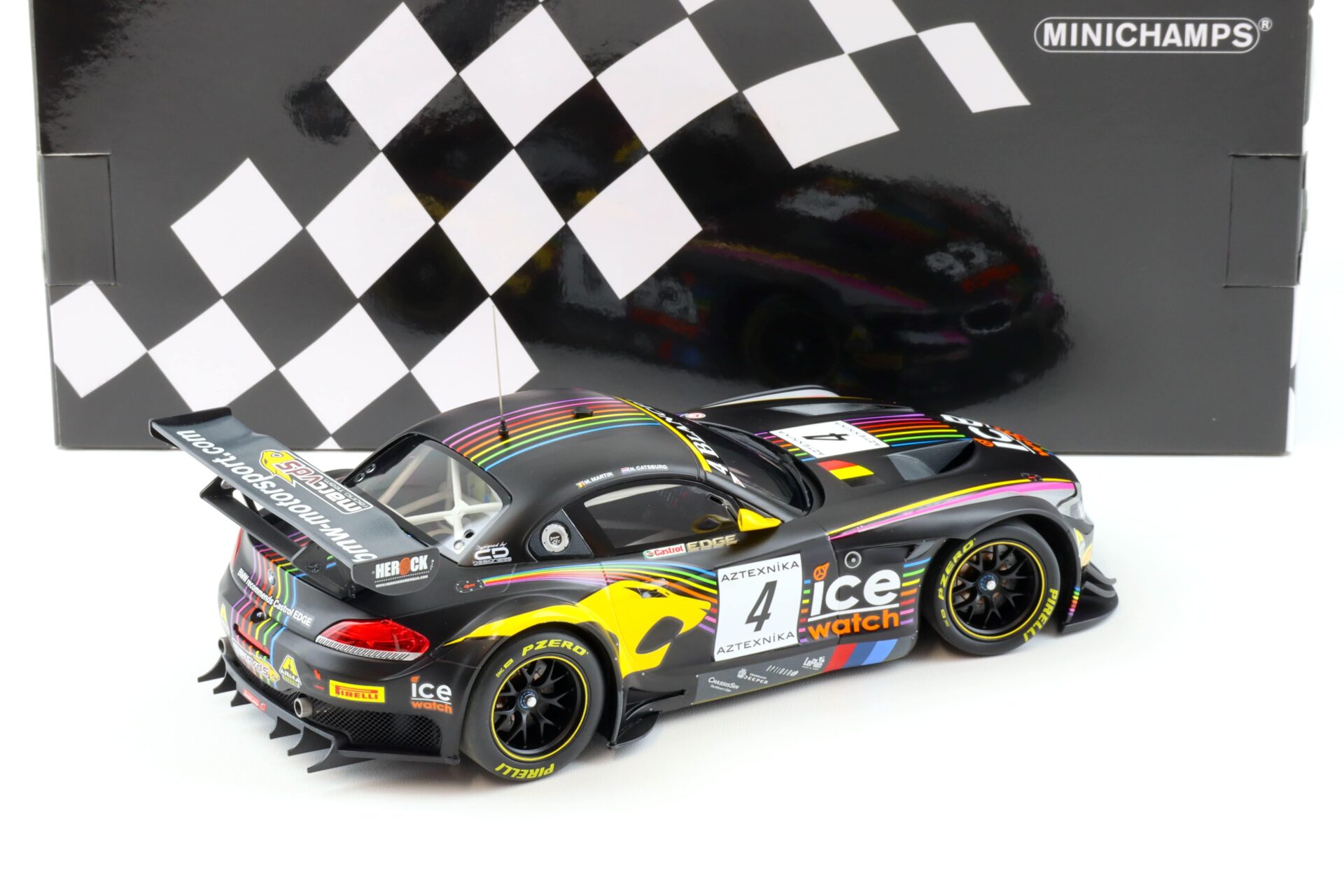1:18 Minichamps BMW Z4 GT3 Team Marc VDS Blancspain Endurance Baku Challenge 2013