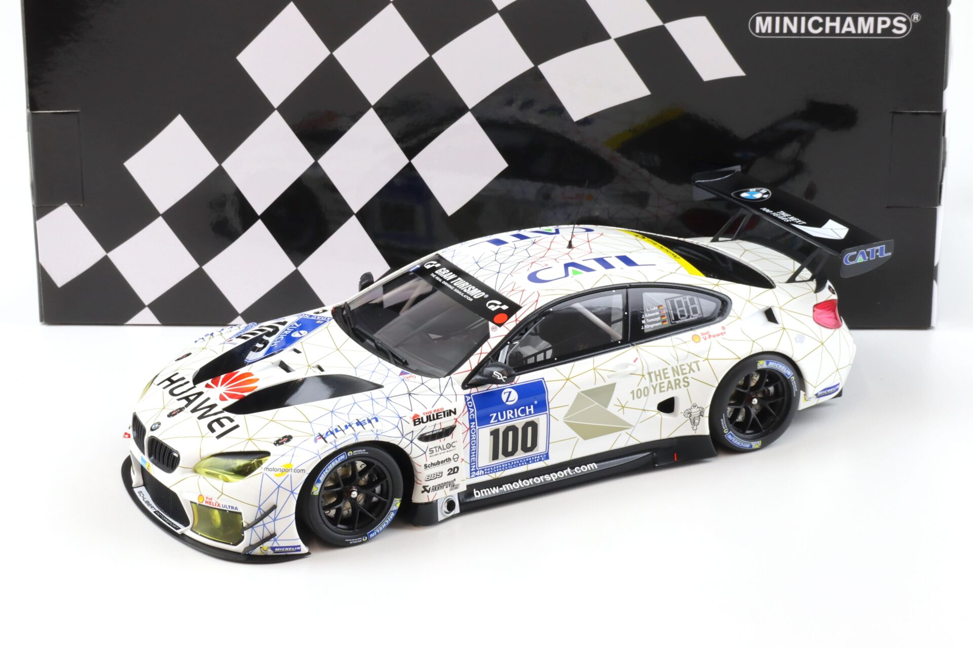 1:18 Minichamps BMW M6 GT3 Schober Motorsport 24h Nürburgring 2016 #100