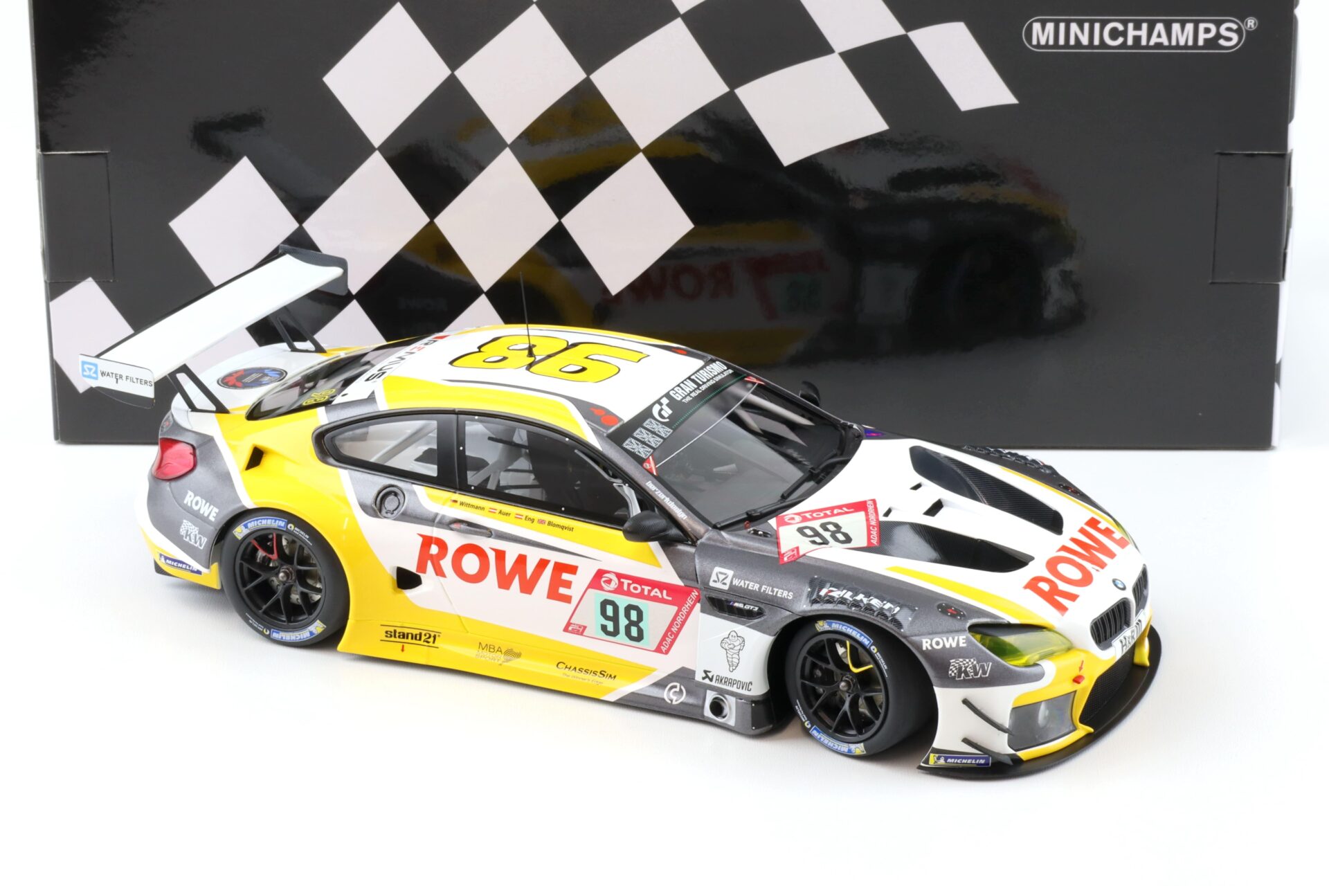 1:18 Minichamps BMW M6 GT3 ROWE Racing 4th Place 24h Nürburgring 2020 Wittmann #98