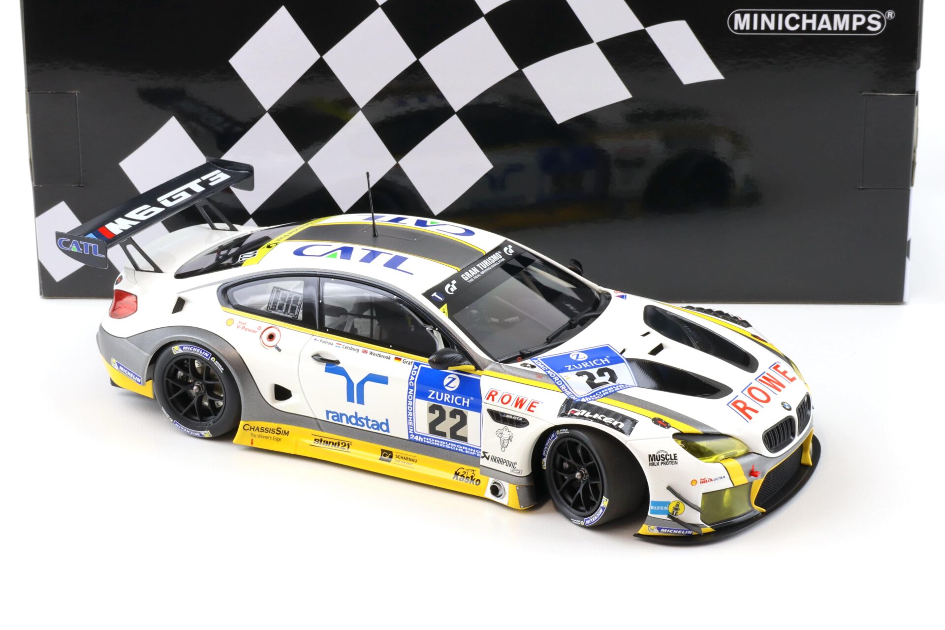 1:18 Minichamps BMW M6 GT3 ROWE Racing 24h Nürburgring 2016 Graf #22