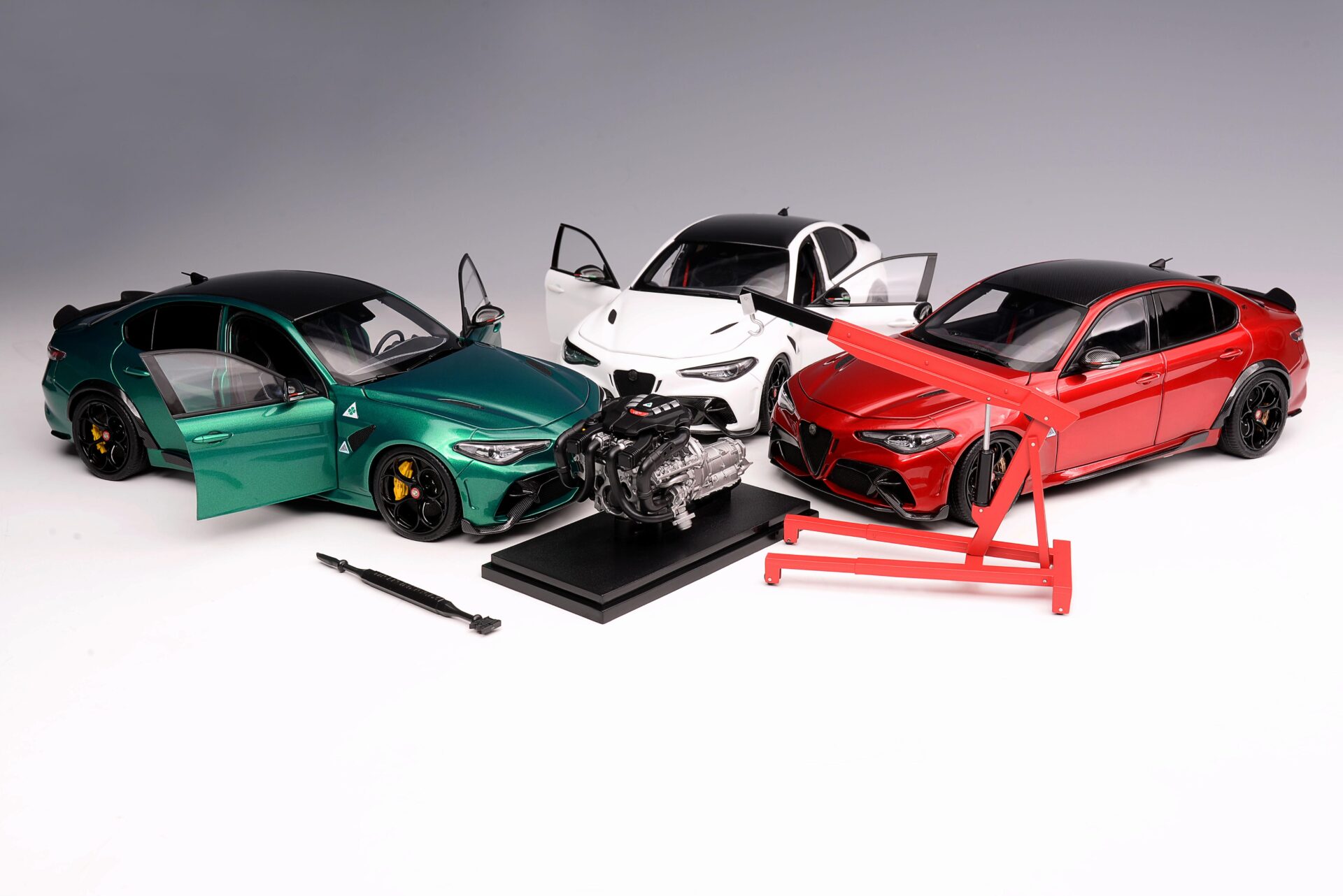 1:18 Motorhelix Alfa Romeo Giulia GTA Rosso GTA red + engine Die-Cast M89001