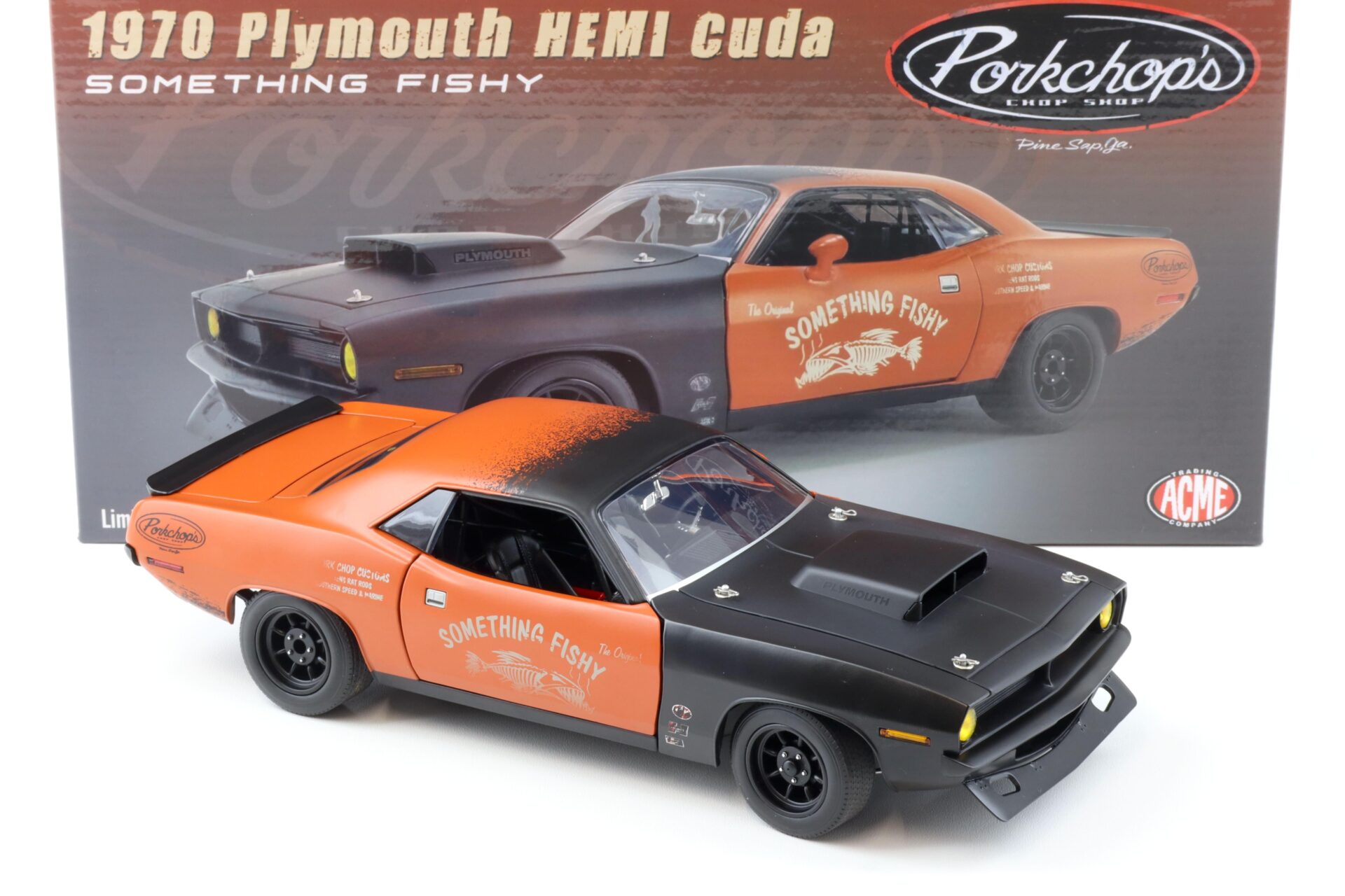 1:18 ACME 1970 Plymouth Hemi Cuda Something Fishy Porkchop´s Chop Shop