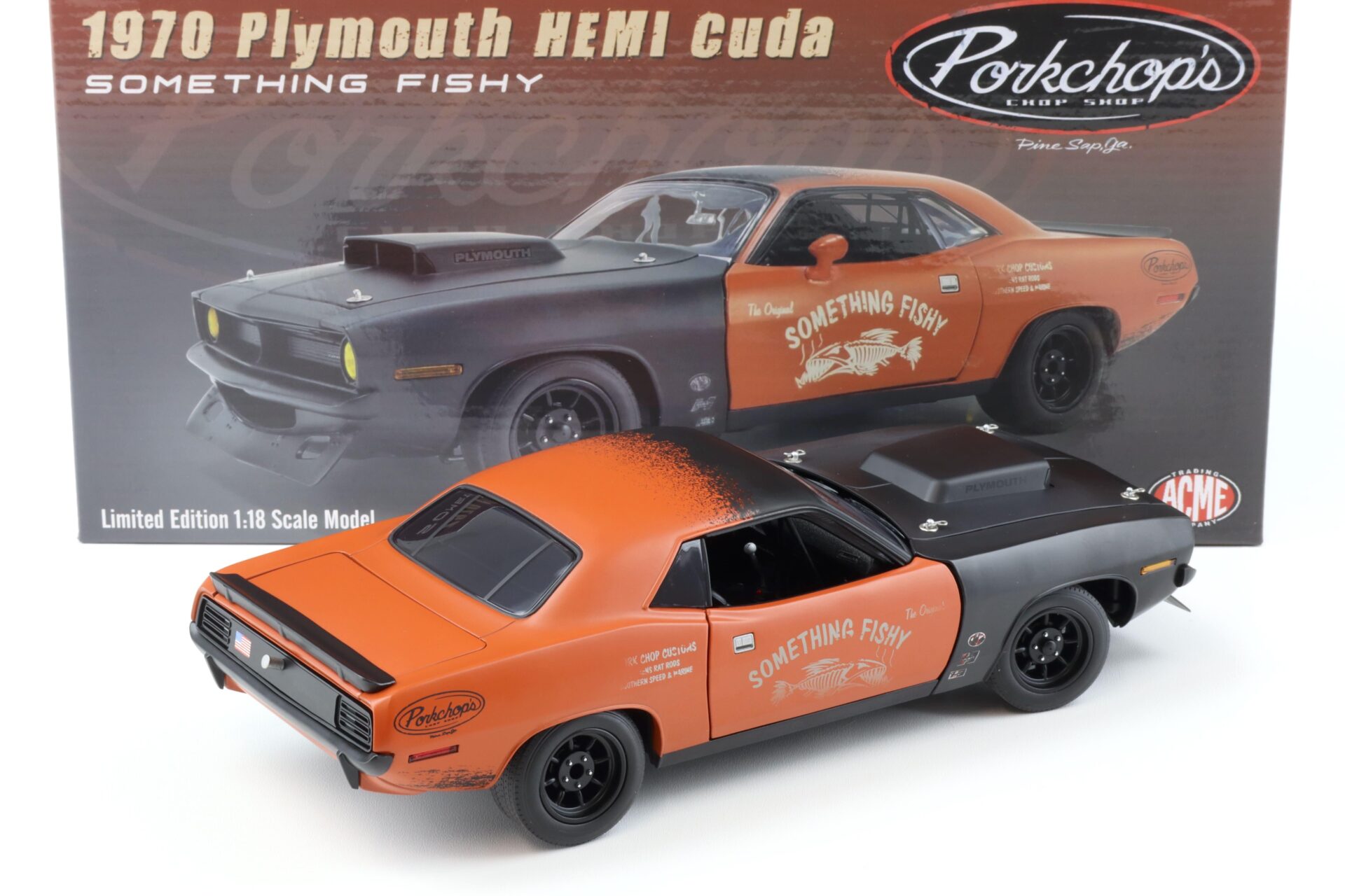 1:18 ACME 1970 Plymouth Hemi Cuda Something Fishy Porkchop´s Chop Shop