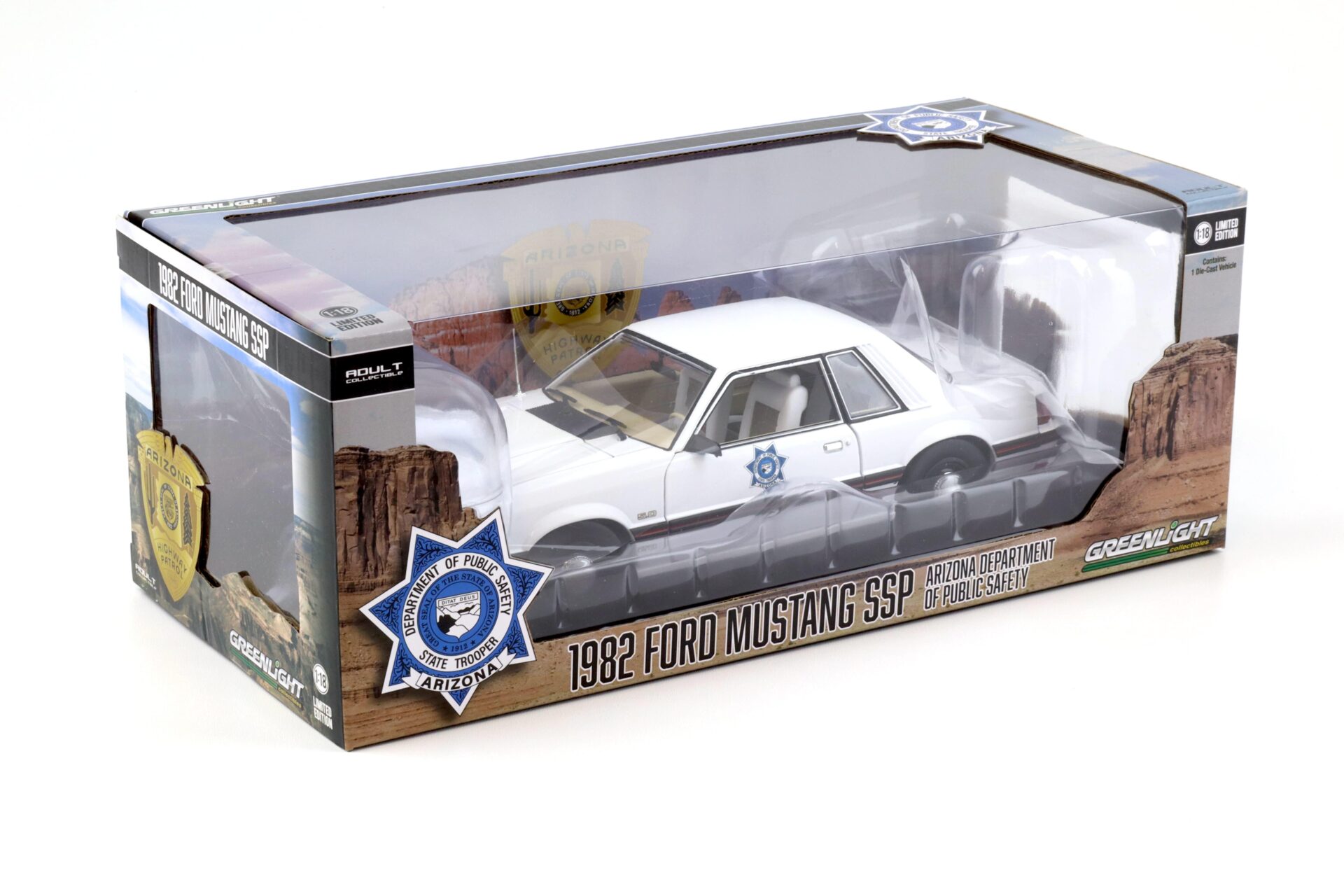 1:18 Greenlight 1982 Ford Mustang 5.0 SSP Arizona Department of Public Safety