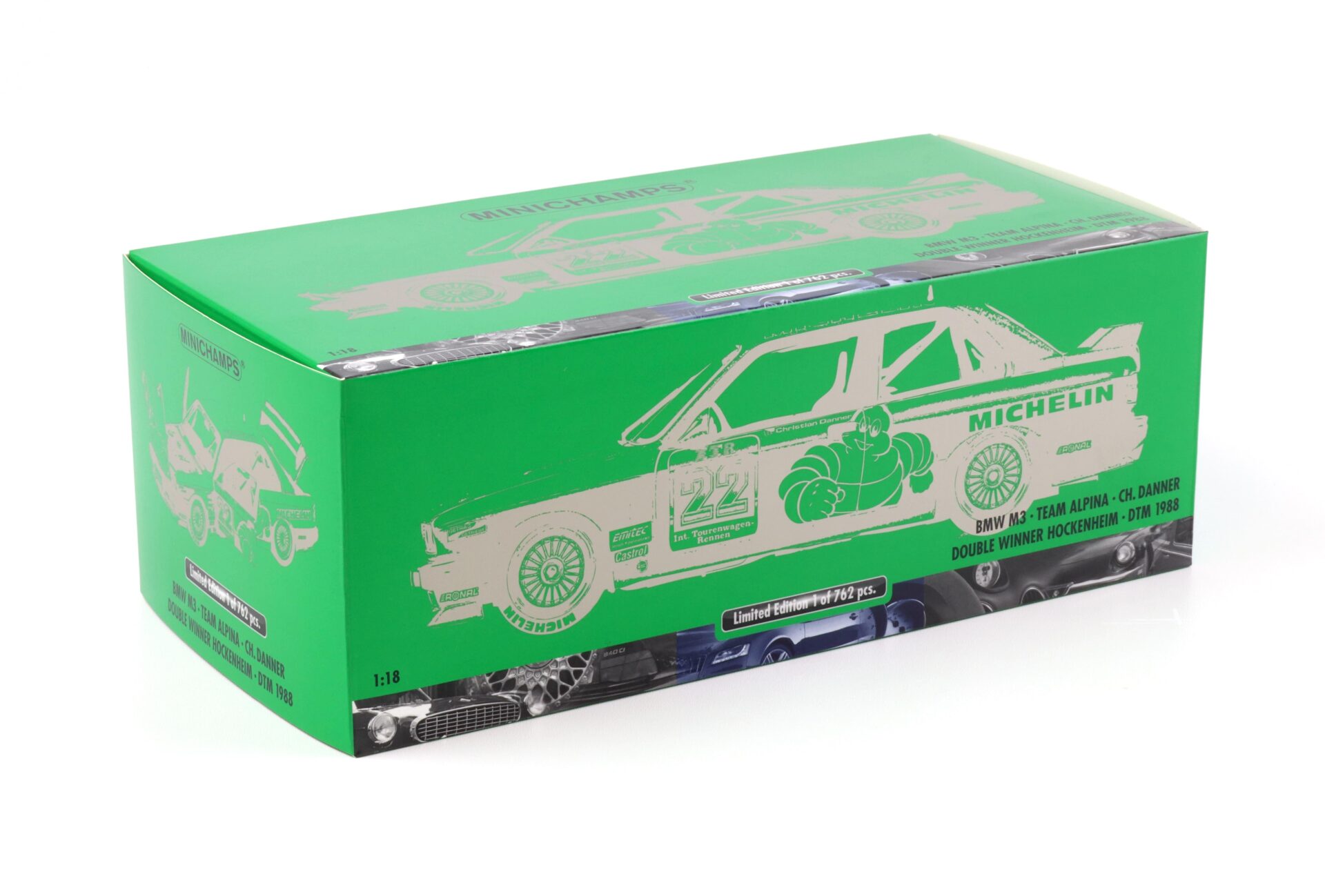 1:18 Minichamps BMW M3 E30 DTM Team Alpina #22 Danner Double Winner DTM 1988
