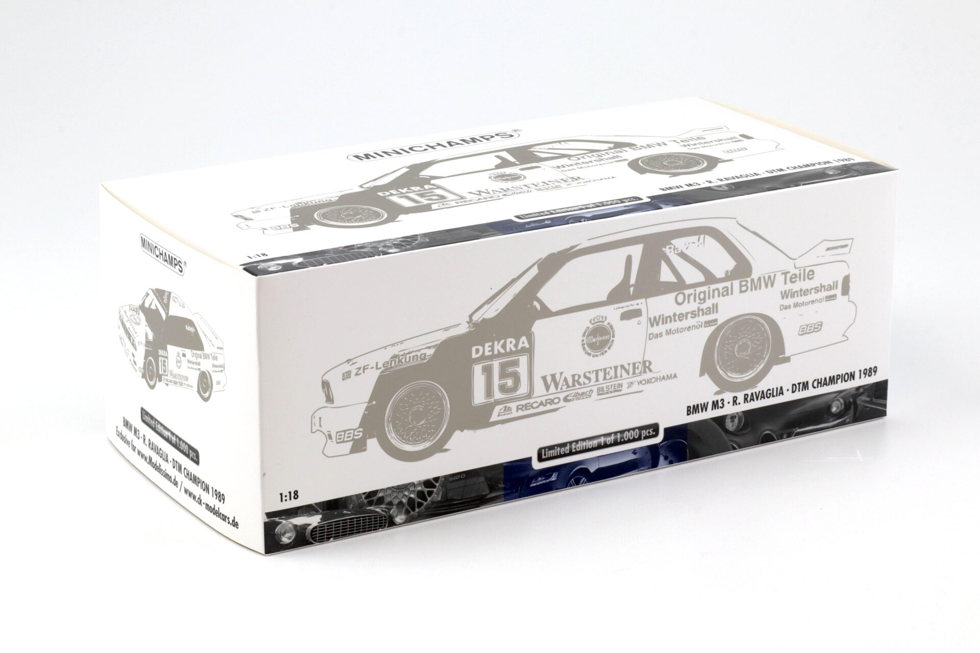 1:18 Minichamps BMW M3 E30 DTM #15 R.Ravaglia DTM Champion 1989