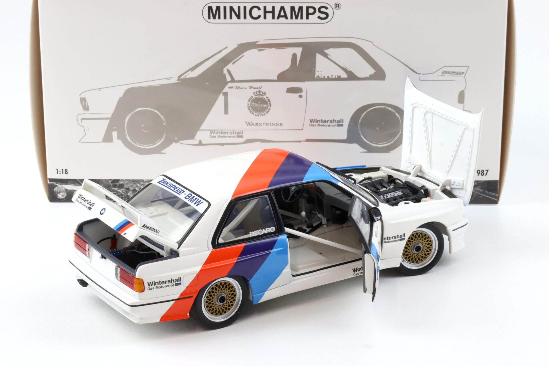 1:18 Minichamps BMW M3 E30 DTM #1 M.Hessel Winner Zolder DTM 1987