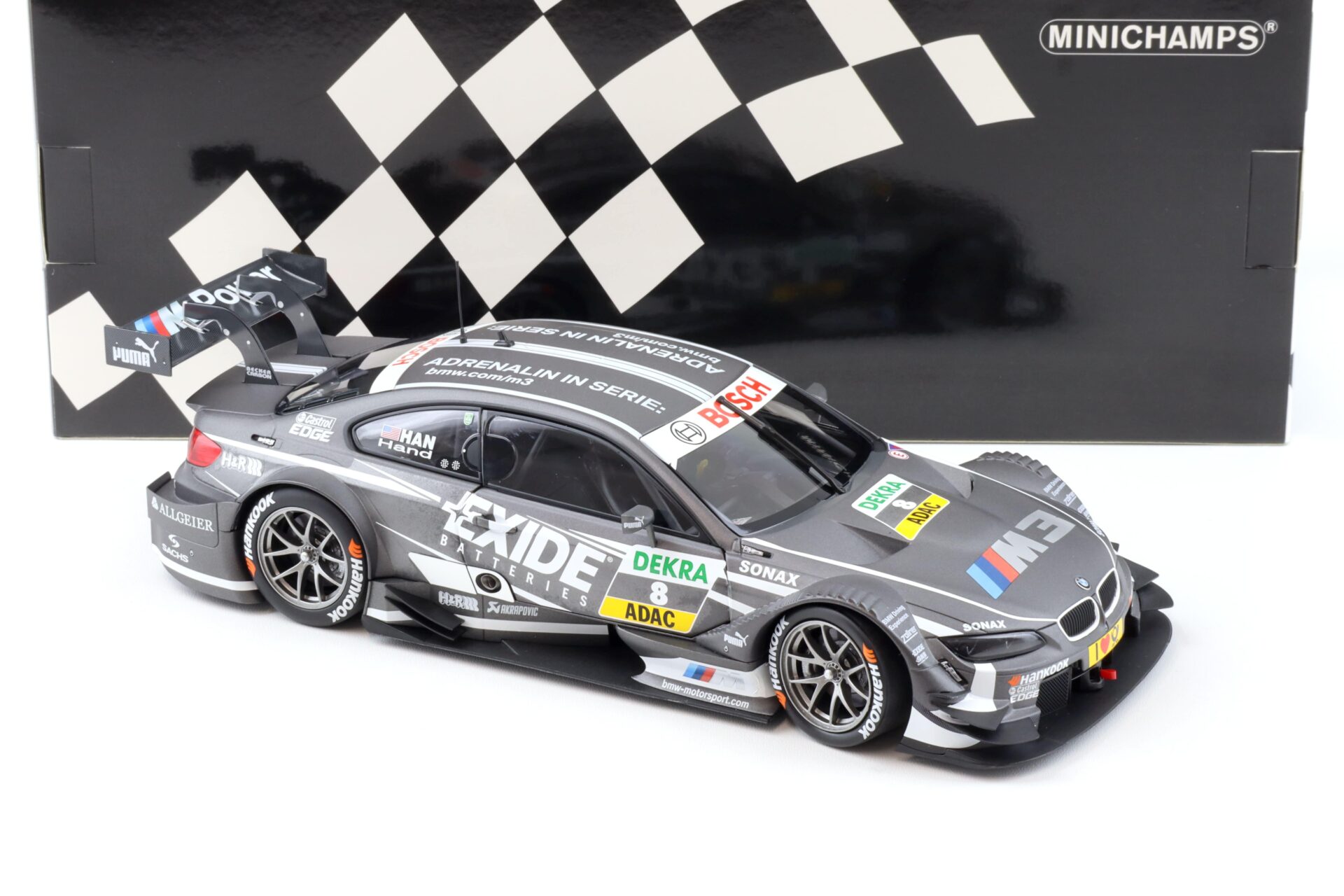1:18 Minichamps BMW M3 E92 DTM Team RBM J.Hand #8 EXIDE DTM 2013