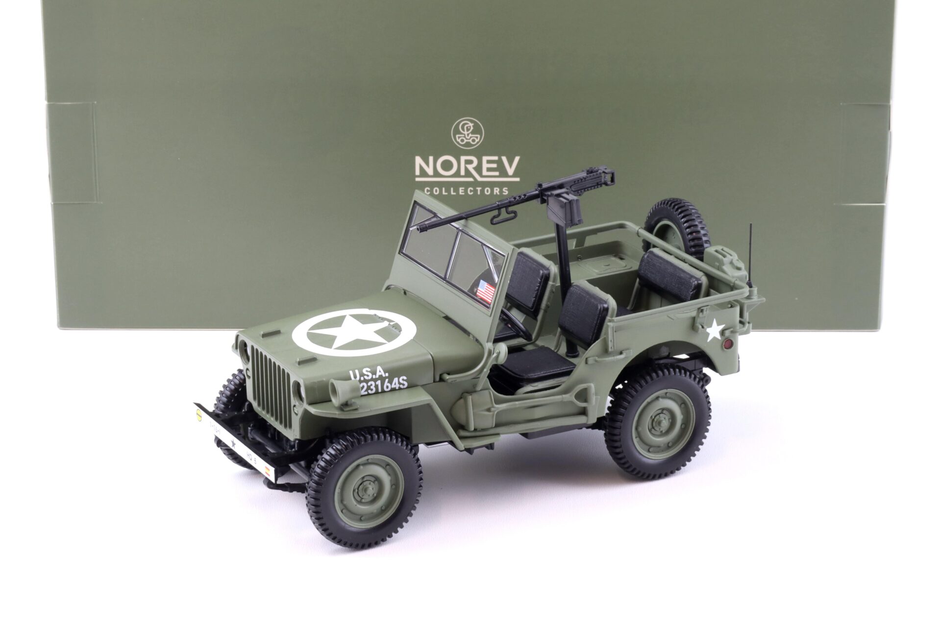 1:18 Norev Jeep Willys Army 1944 D-Day US Army green 189016