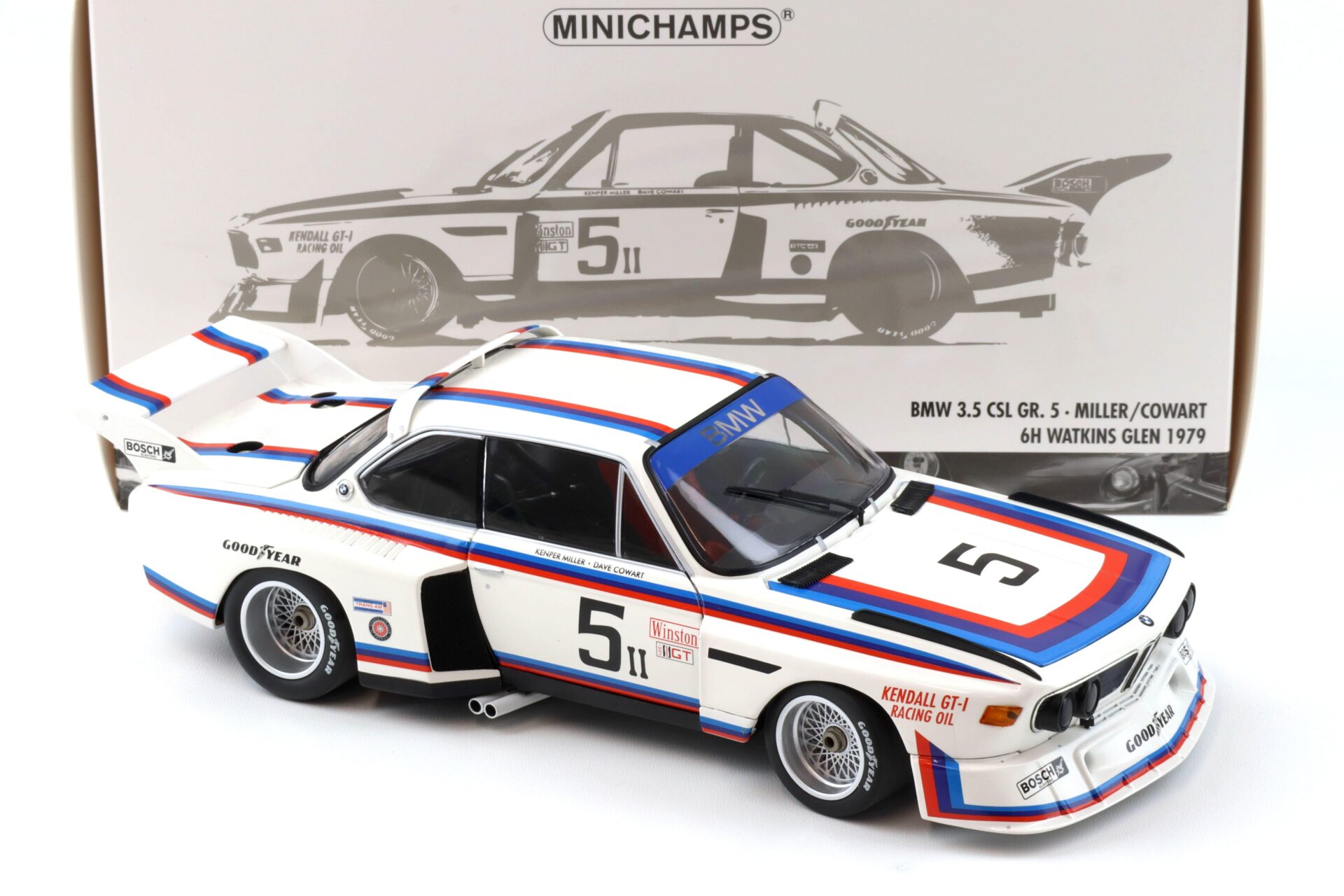 1:18 Minichamps BMW 3.5 CSL Gr.5 MILLER/ COWART 6h Watkins Glen 1979