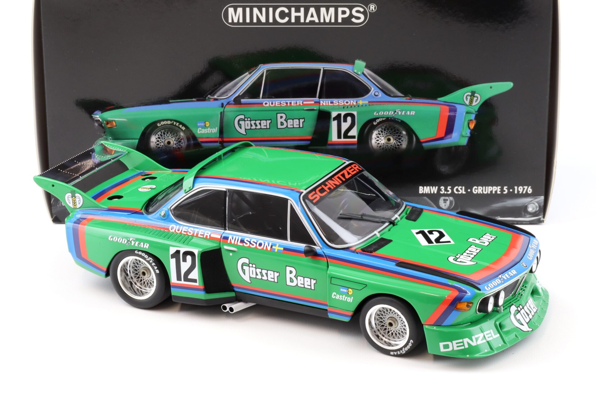 1:18 Minichamps BMW 3.5 CSL Gruppe 5 GÖSSER #12 Quester/ Nilsson 6h Zeltweg 1976