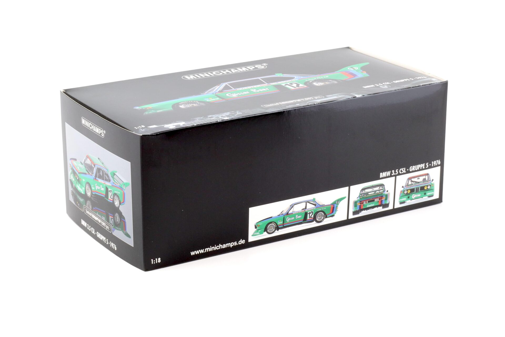 1:18 Minichamps BMW 3.5 CSL Gruppe 5 GÖSSER #12 Quester/ Nilsson 6h Zeltweg 1976