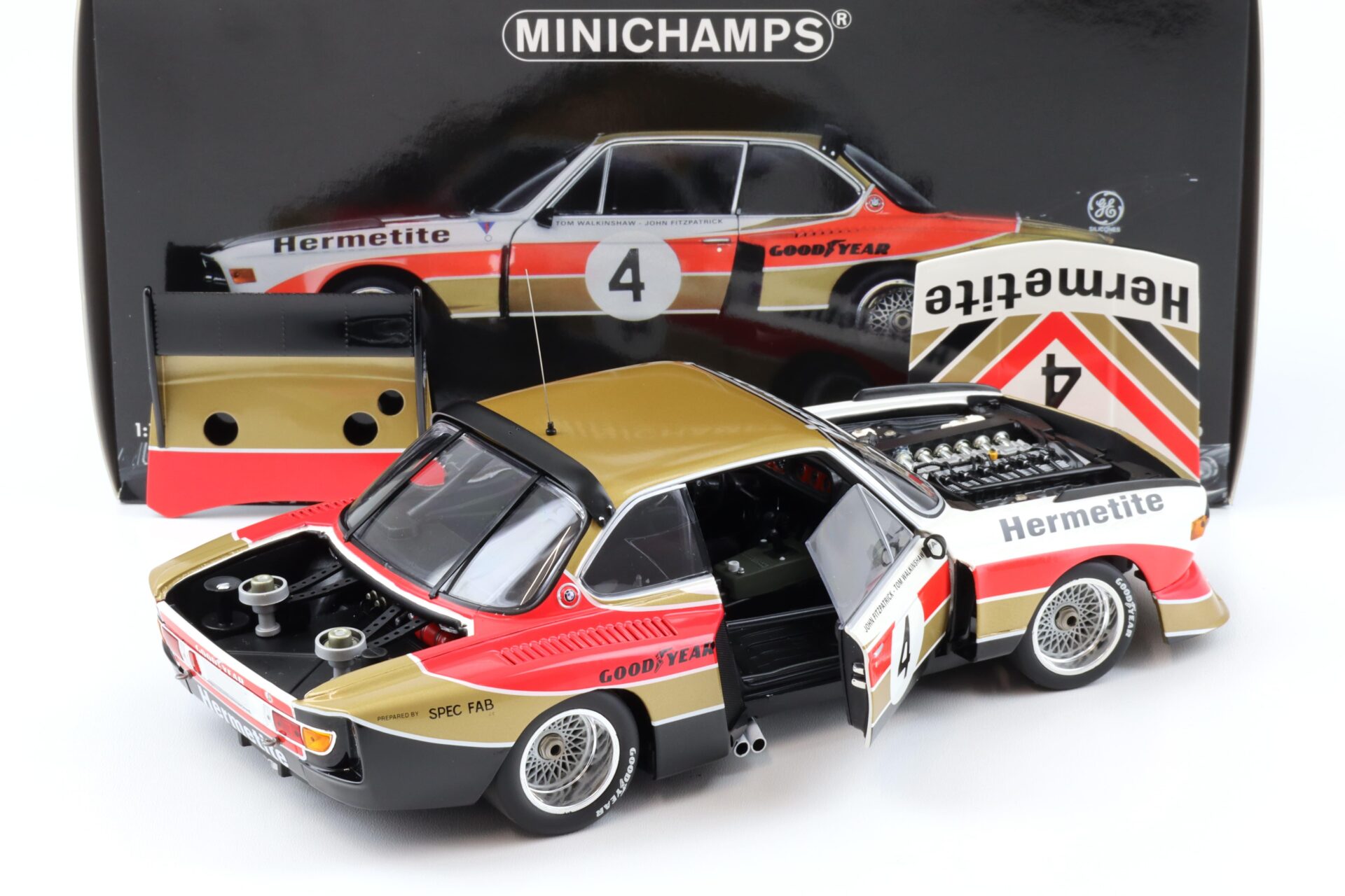 1:18 Minichamps BMW 3.5 CSL Gr.5 HERMETITE #4 Fitzpatrick/Walkinshaw Winner 6h Silverstone 1976