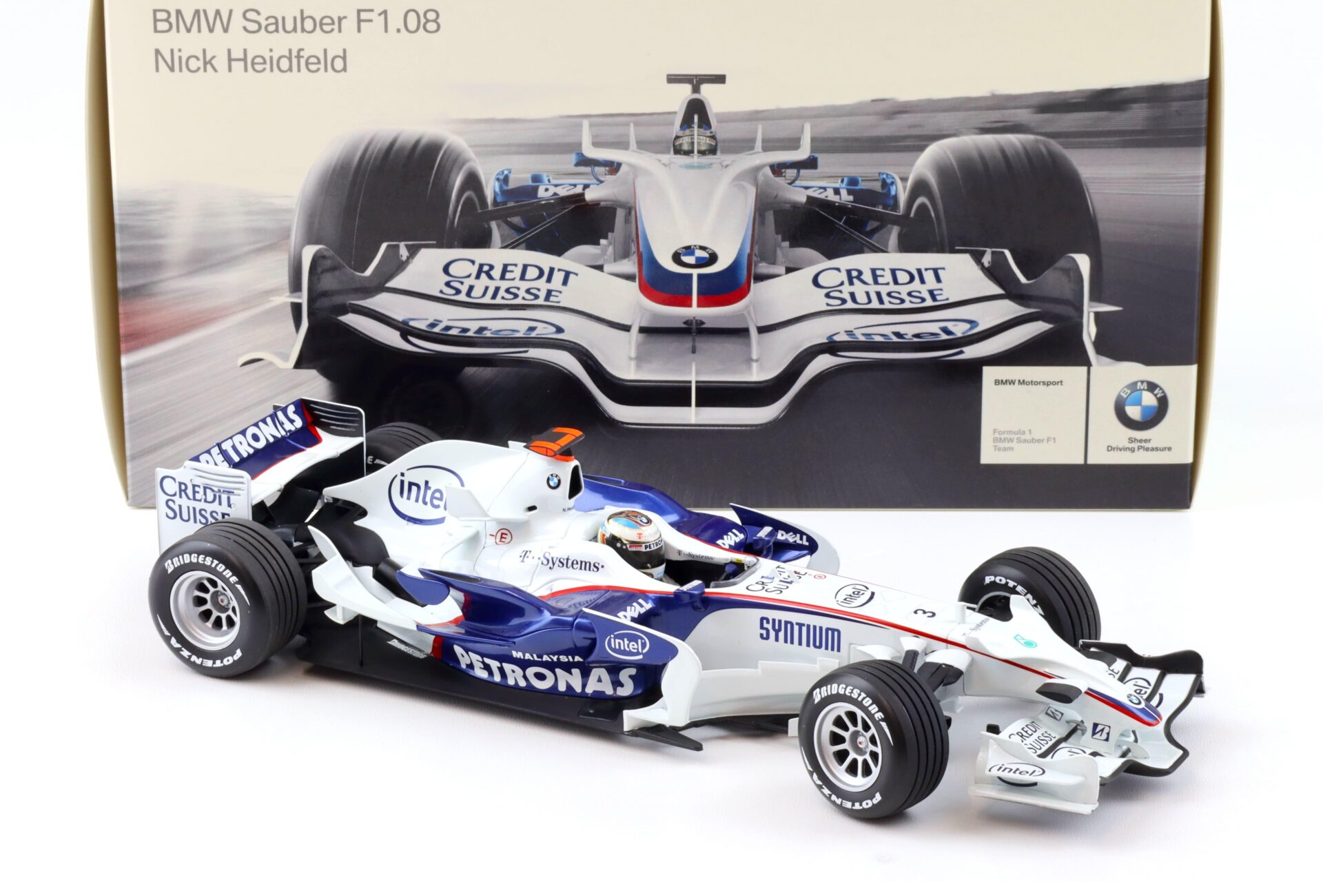 1:18 Minichamps BMW F1.08 Nick Heidfeld Formel 1 Petronas #3 DEALER VERSION