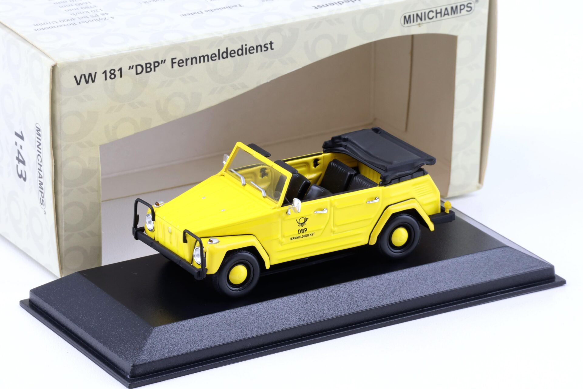 ID 92644 orig.jpg 1:43 Minichamps VW 181 DBP Fernmeldedienst Deutsche Post yellow