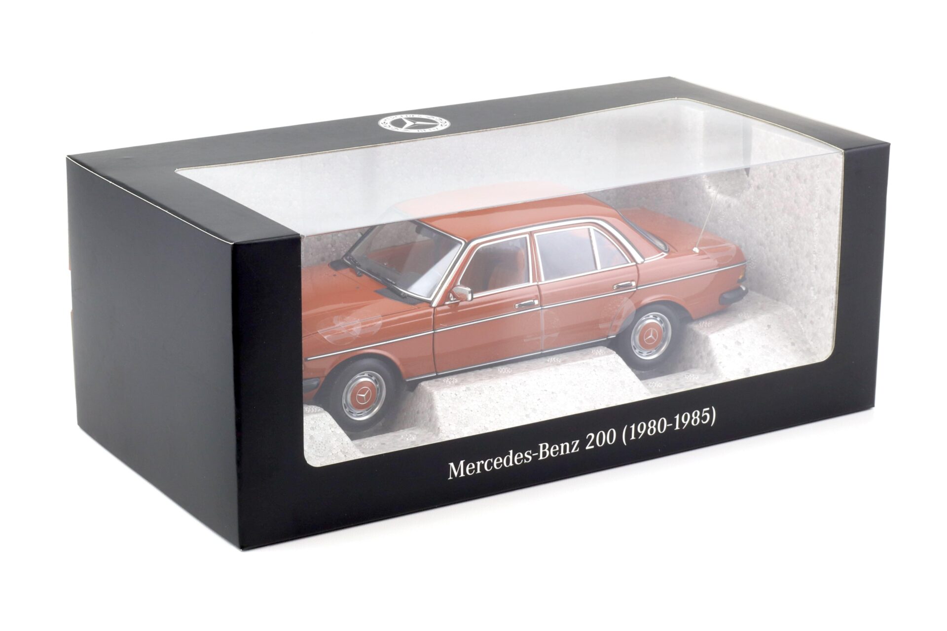 1:18 Norev Mercedes 200 W123 Limousine english red 1982 DEALER VERSION
