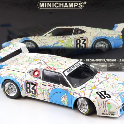 1:18 Minichamps BMW M1 Procar Pironi/ Quester 24h Le Mans 1980 Carte de France