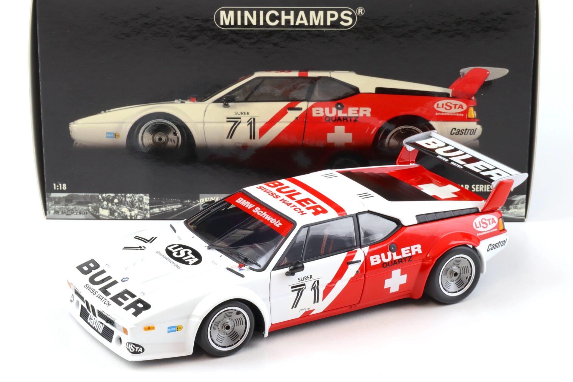 1:18 Minichamps BMW M1 Procar BULER M.Surer #71 Procar Series 1979