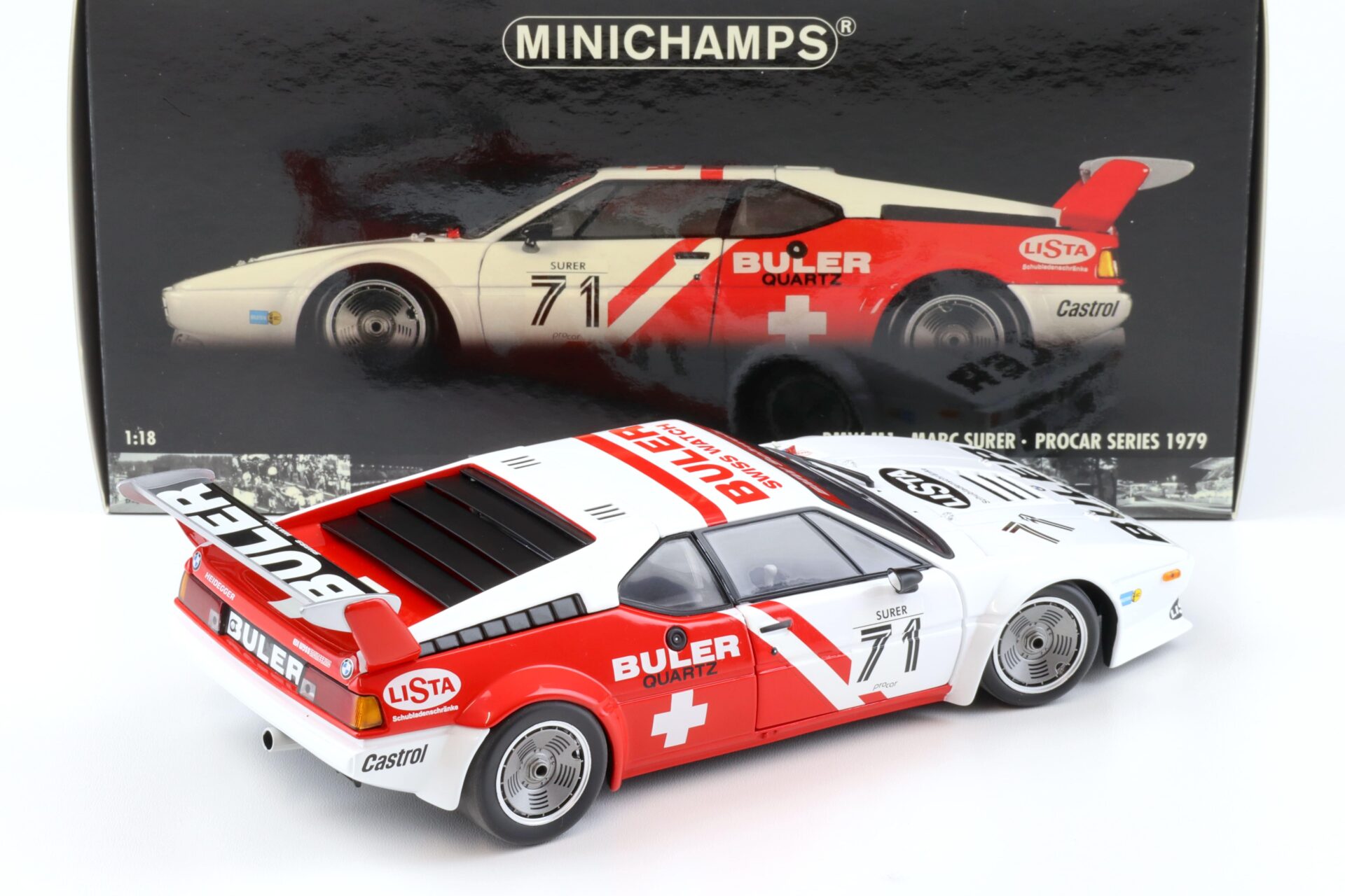 1:18 Minichamps BMW M1 Procar BULER M.Surer #71 Procar Series 1979
